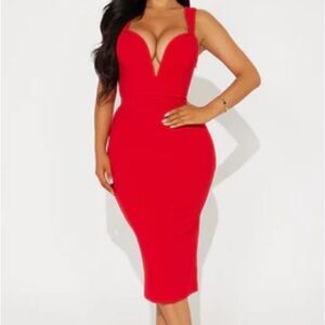 Fashion Nova Adore You Red Dress NWT